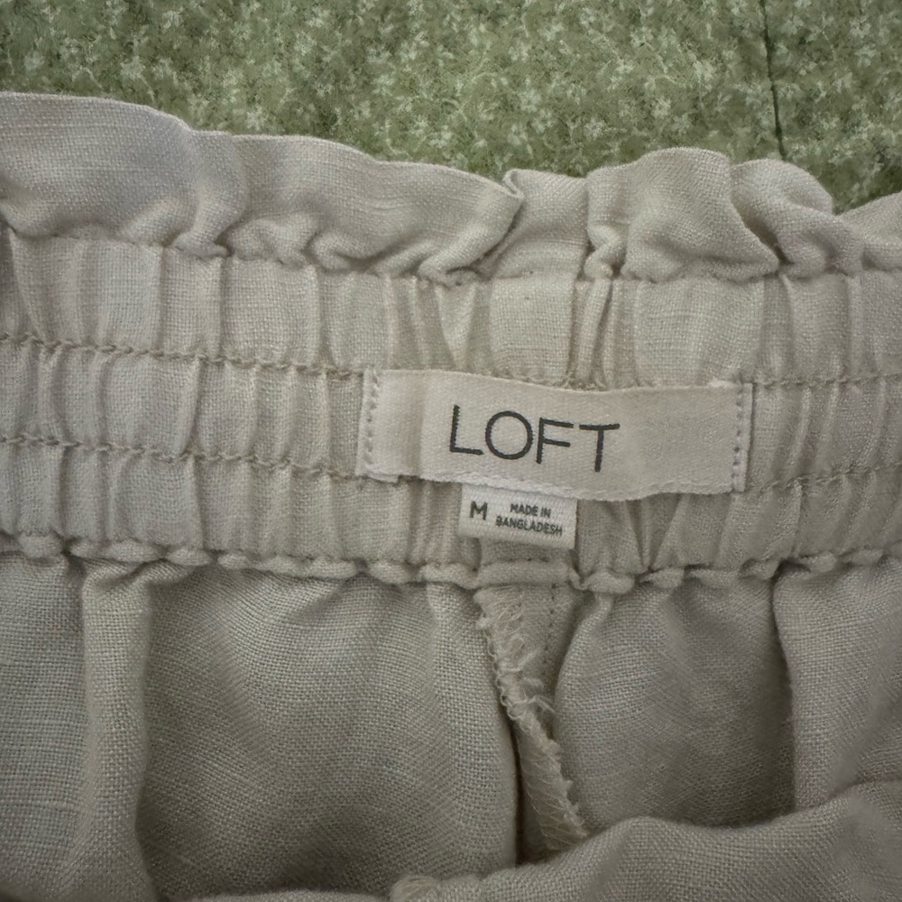 LOFT Linen Blend Wide Leg Palazzo Pants - Picture 4 of 5